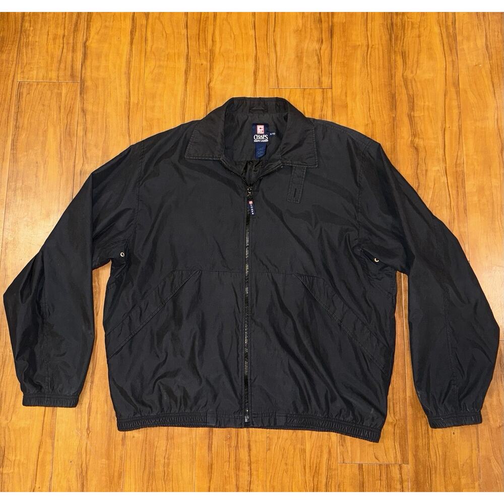 Vintage 90s Chaps Ralph Lauren Black Soft Shell Jacket Mens XL Classic Preppy